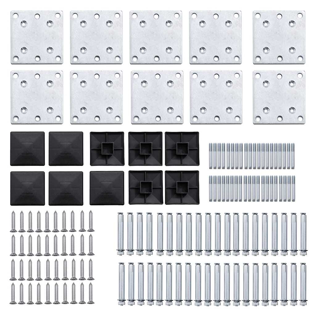 Fence Panel Set WPC 1564x186 cm Black