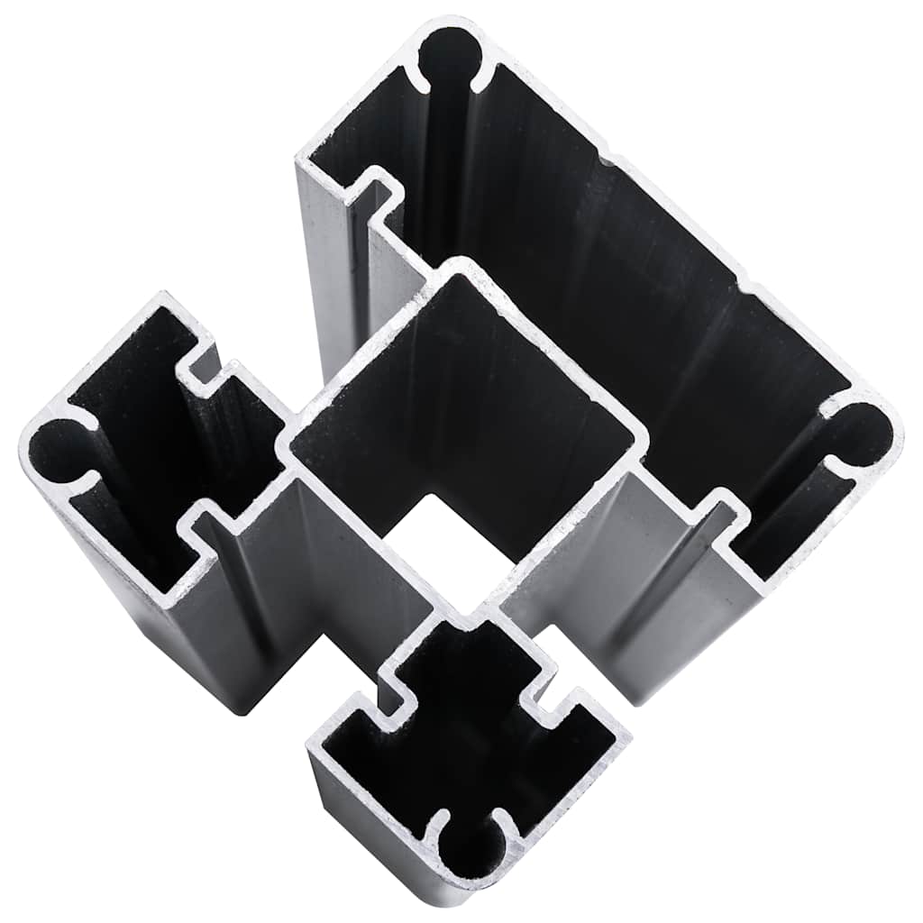 Fence Panel Set WPC 1564x186 cm Black