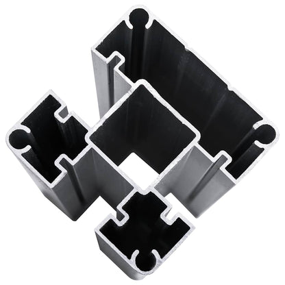 Fence Panel Set WPC 1564x186 cm Black