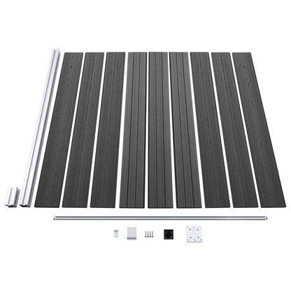Fence Panel Set WPC 1737x186 cm Black