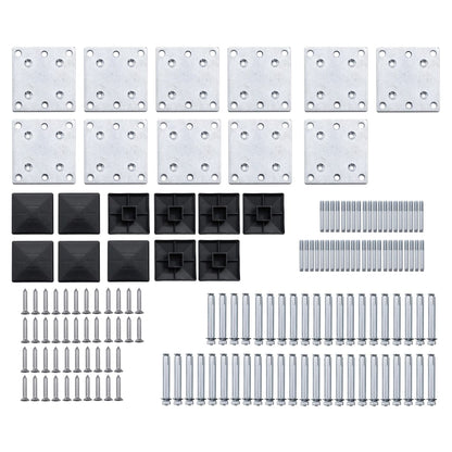 Fence Panel Set WPC 1737x186 cm Black