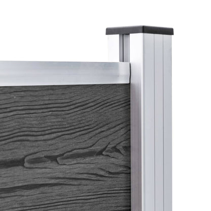 Fence Panel Set WPC 353x105 cm Black