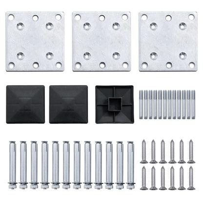 Fence Panel Set WPC 353x105 cm Black