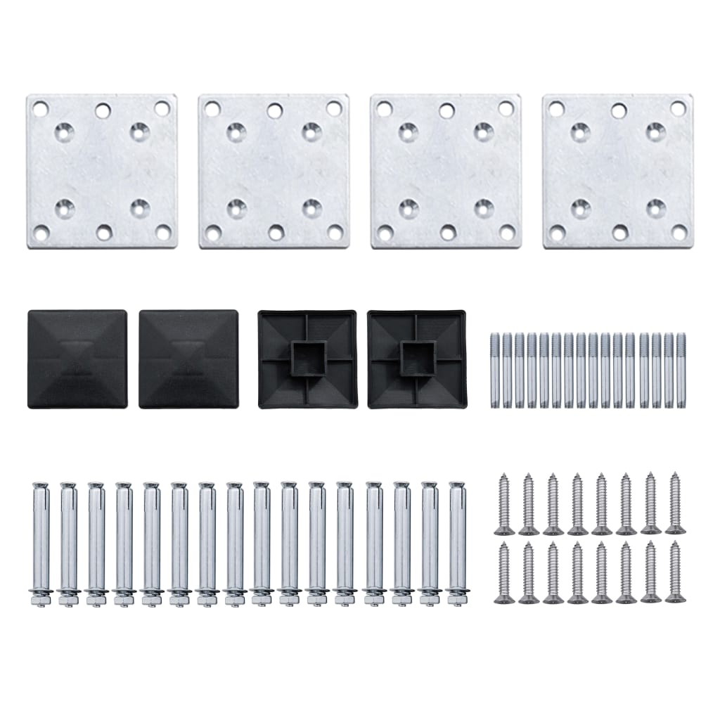 Fence Panel Set WPC 526x105 cm Black