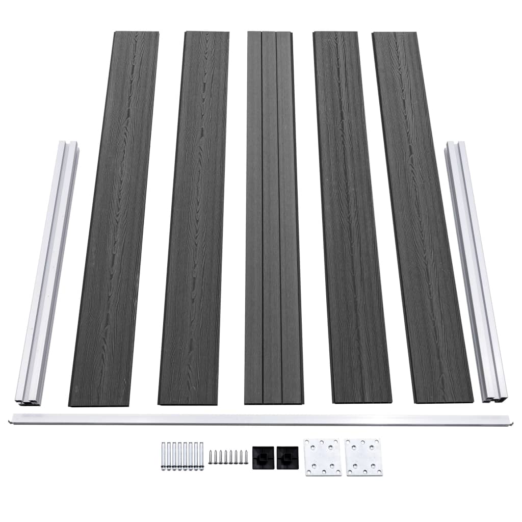 Fence Panel Set WPC 872x105 cm Black