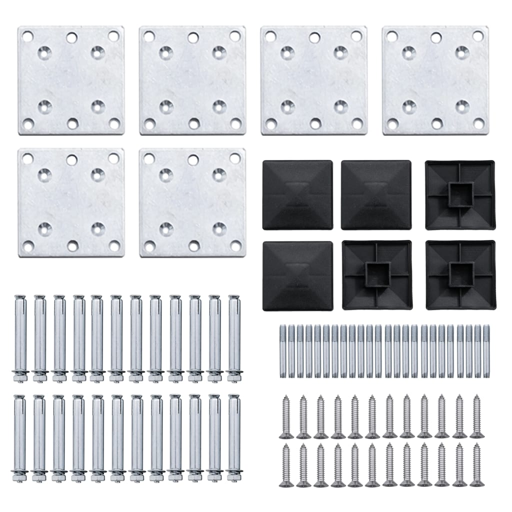 Fence Panel Set WPC 872x105 cm Black
