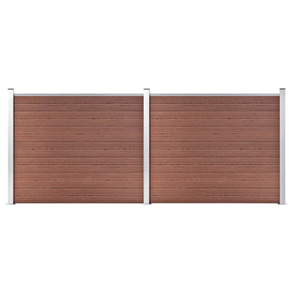 Fence Panel Set WPC 353x146 cm Brown