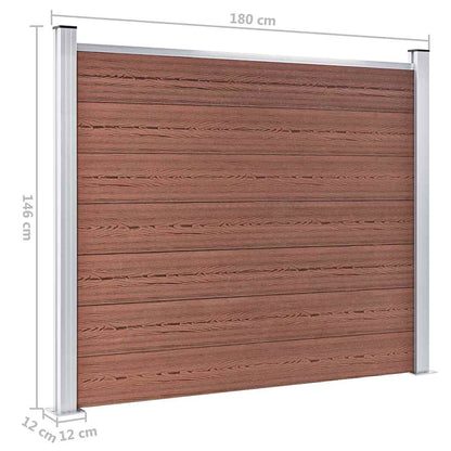 Fence Panel Set WPC 353x146 cm Brown