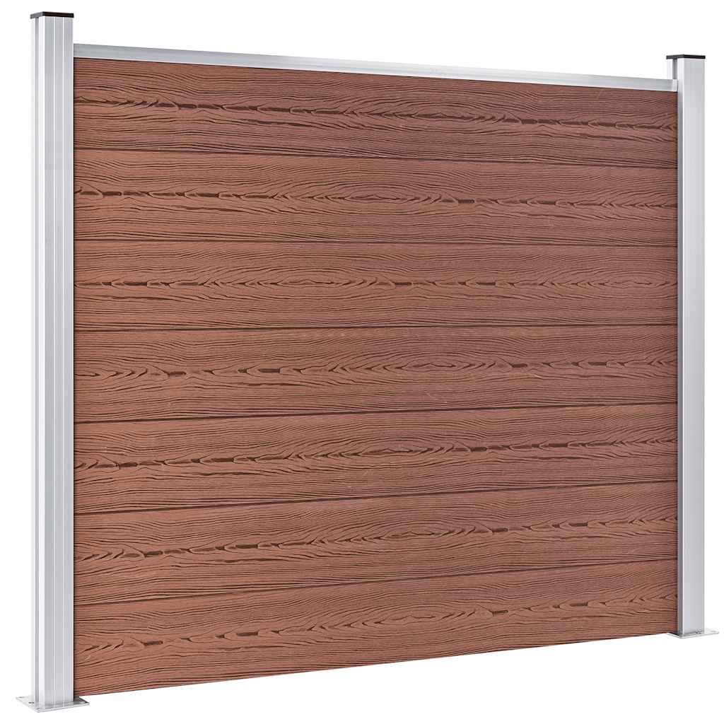 Fence Panel Set WPC 353x146 cm Brown