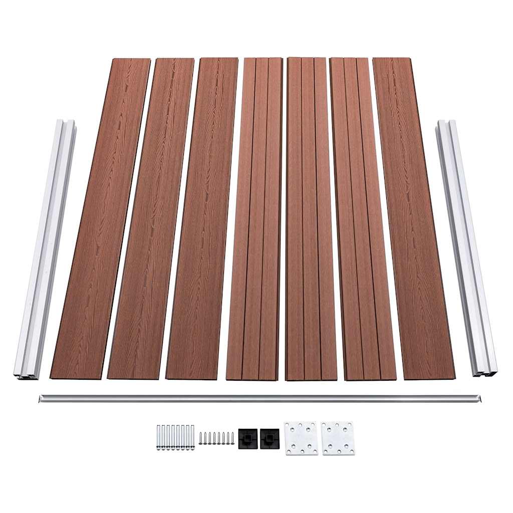 Fence Panel Set WPC 353x146 cm Brown