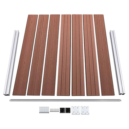 Fence Panel Set WPC 353x146 cm Brown