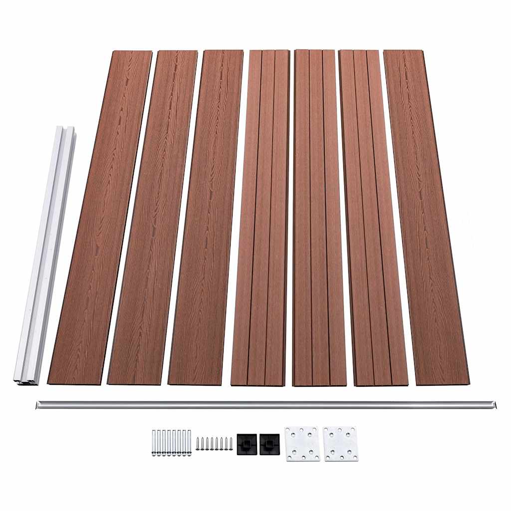 Fence Panel Set WPC 353x146 cm Brown
