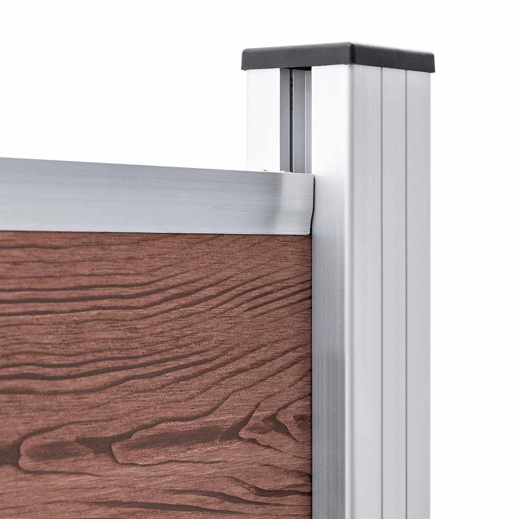 Fence Panel Set WPC 353x146 cm Brown