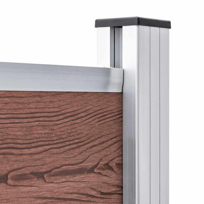 Fence Panel Set WPC 353x146 cm Brown