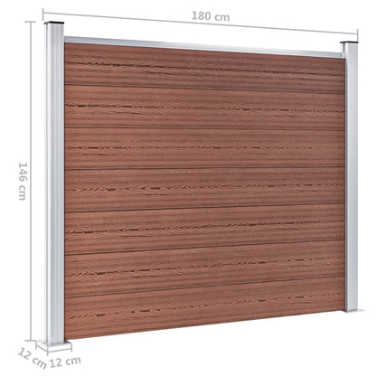 Fence Panel Set WPC 526x146 cm Brown