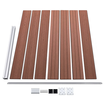 Fence Panel Set WPC 526x146 cm Brown