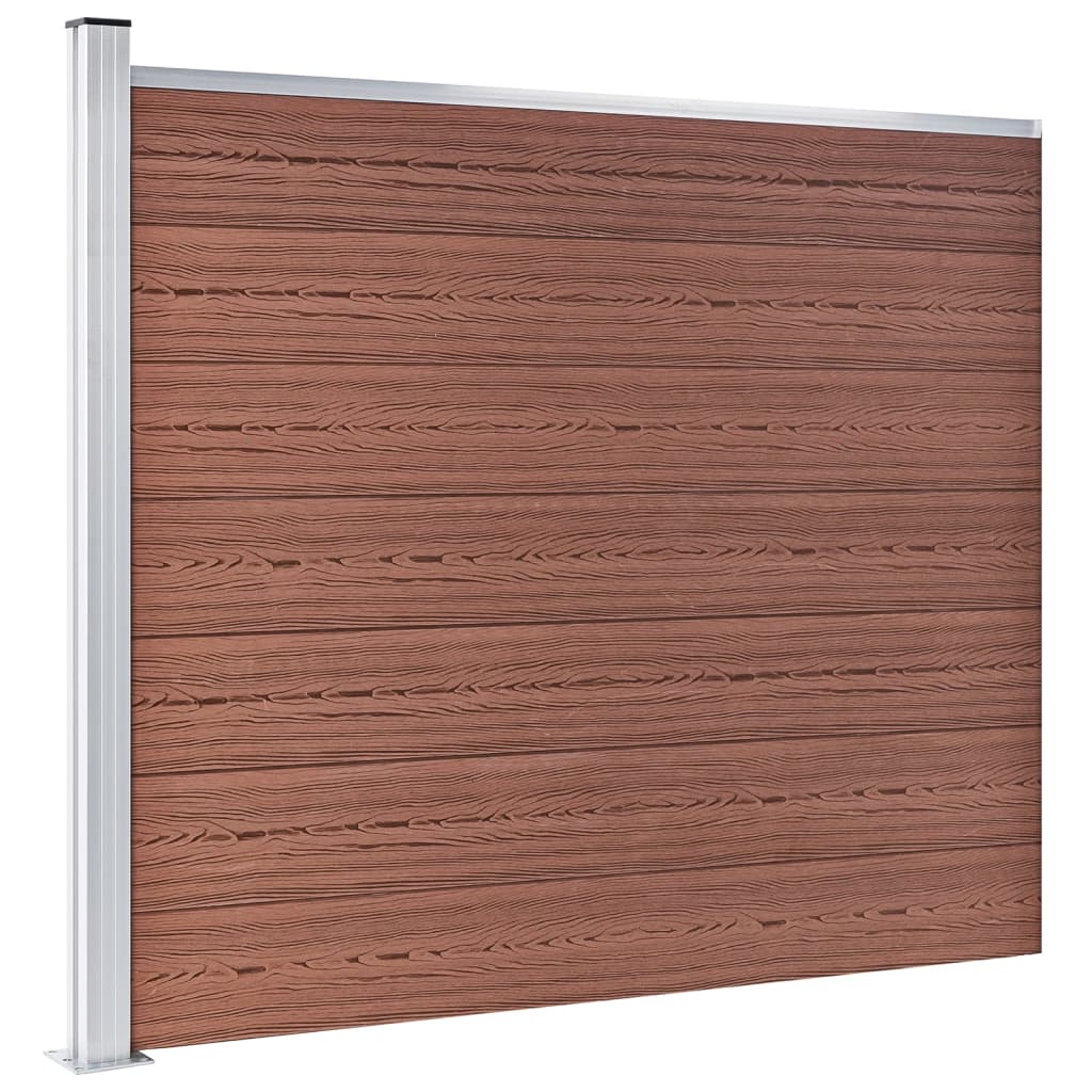 Fence Panel Set WPC 699x146 cm Brown