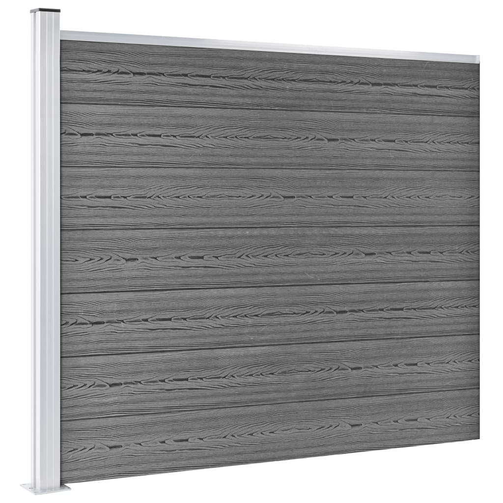 Fence Panel Set WPC 699x146 cm Grey