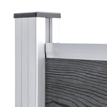 Fence Panel Set WPC 699x146 cm Grey