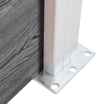 Fence Panel Set WPC 699x146 cm Grey
