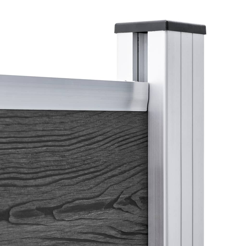 Fence Panel Set WPC 353x146 cm Black