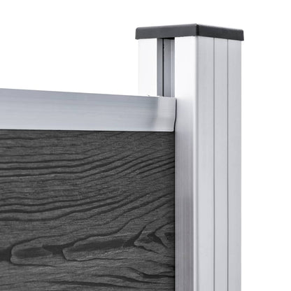 Fence Panel Set WPC 353x146 cm Black