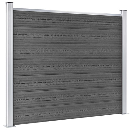 Fence Panel Set WPC 699x146 cm Black