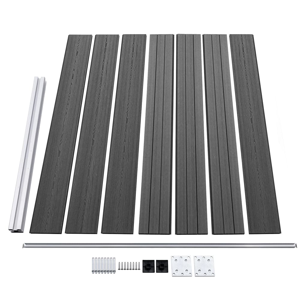 Fence Panel Set WPC 699x146 cm Black