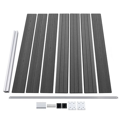 Fence Panel Set WPC 699x146 cm Black