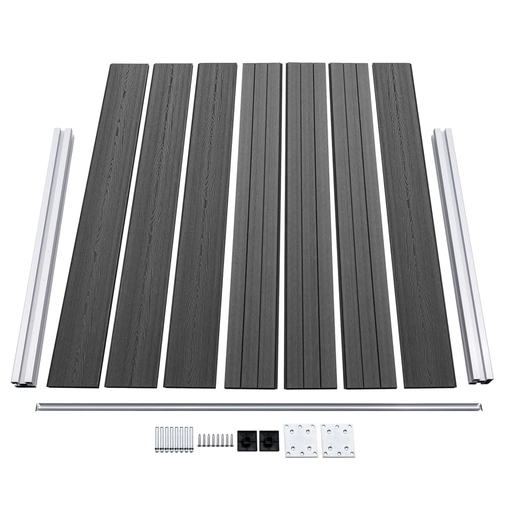 Fence Panel Set WPC 699x146 cm Black