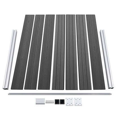 Fence Panel Set WPC 699x146 cm Black