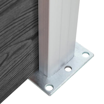 Fence Panel Set WPC 699x146 cm Black