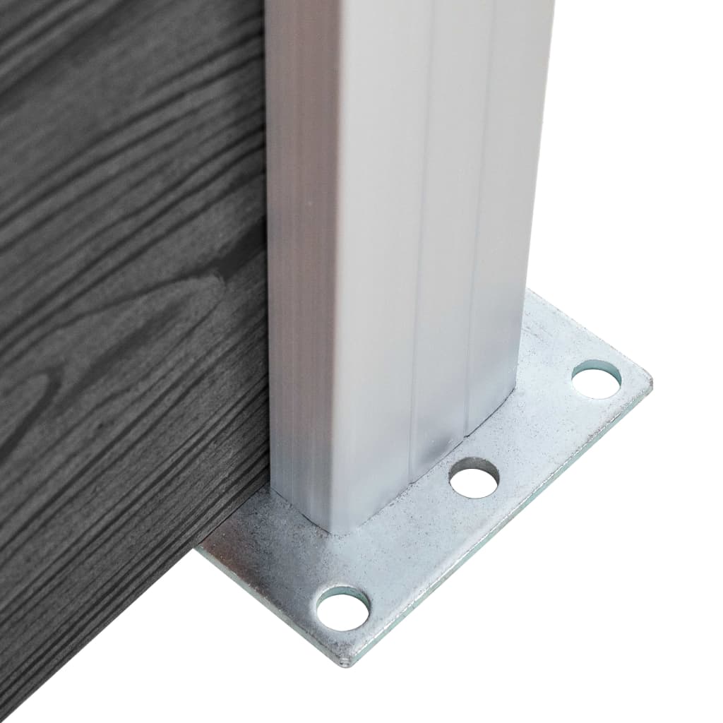 Fence Panel Set WPC 872x146 cm Black