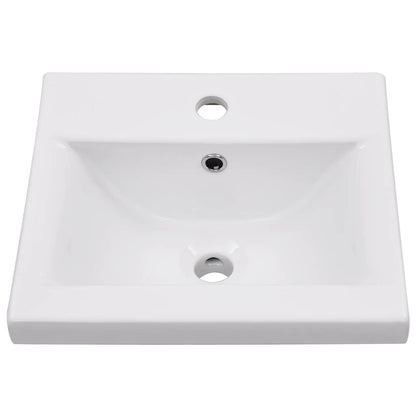 Sink Cabinet with Built-in Basin White Engineered Wood