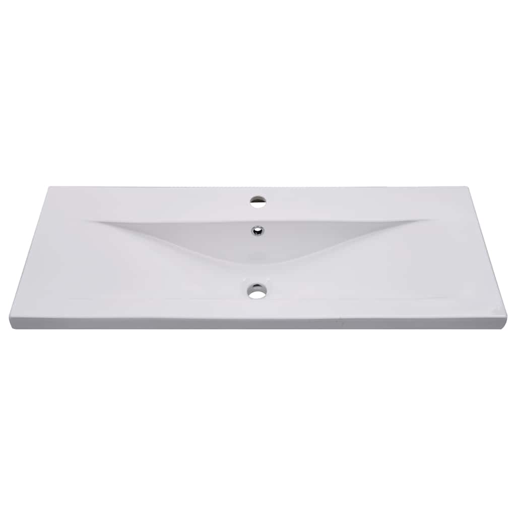 Sink Cabinet with Built-in Basin White Engineered Wood