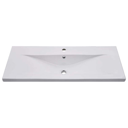 Sink Cabinet with Built-in Basin White Engineered Wood