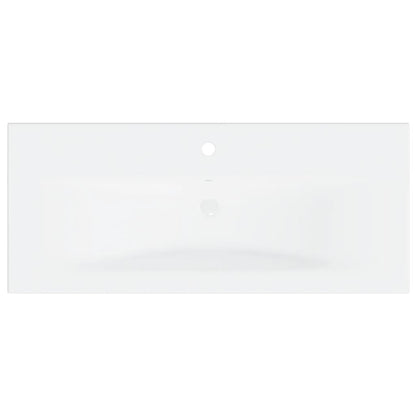 Sink Cabinet with Built-in Basin High Gloss Grey Engineered Wood