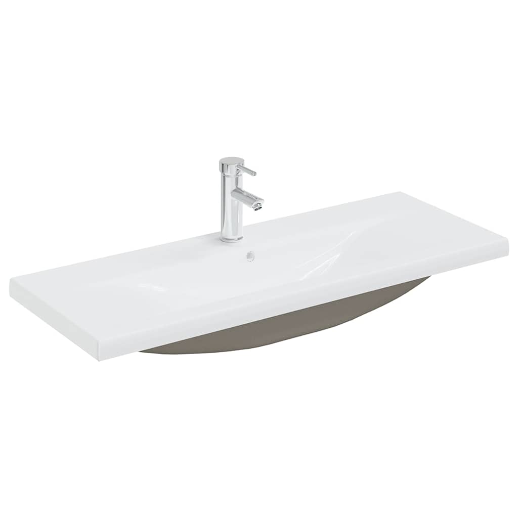 Sink Cabinet with Built-in Basin White Engineered Wood