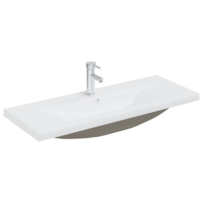 Sink Cabinet with Built-in Basin White Engineered Wood