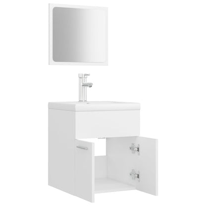 Bathroom Furniture Set White Engineered Wood
