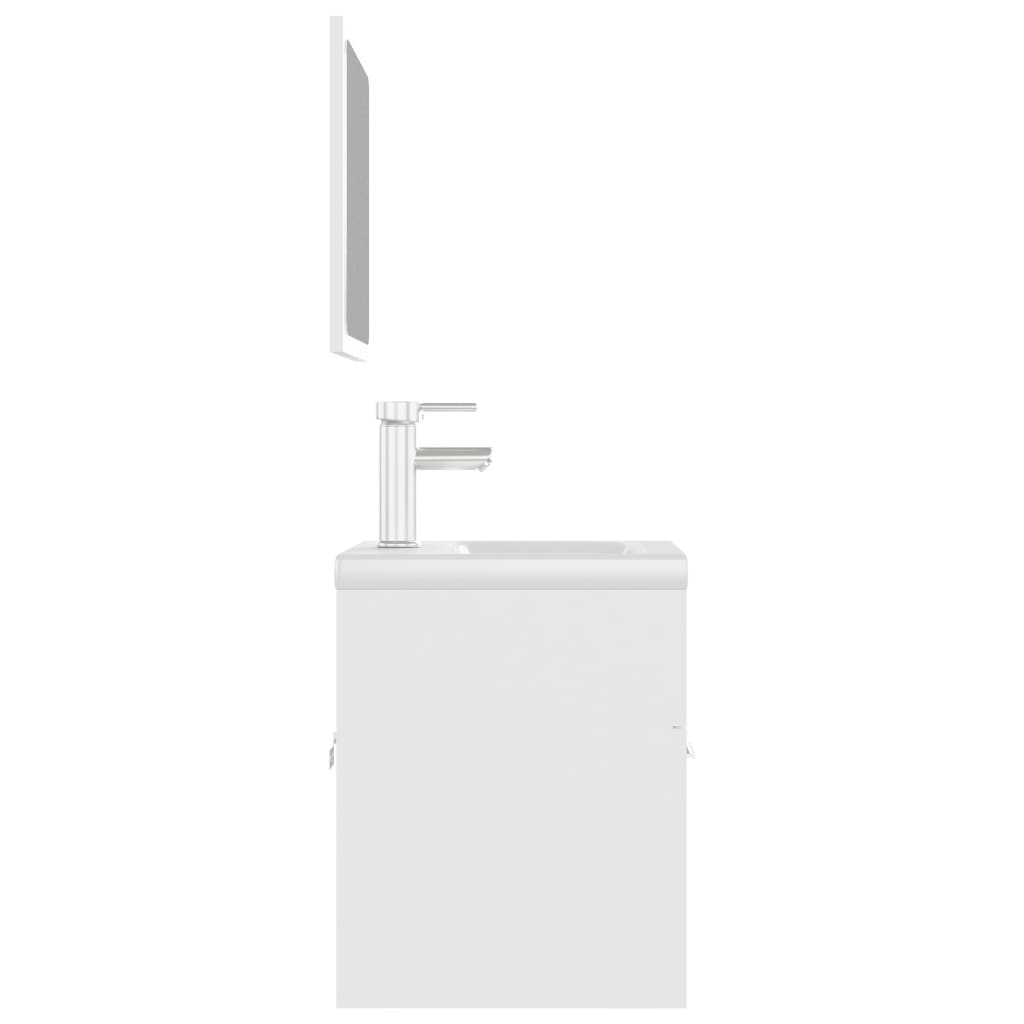 Bathroom Furniture Set | White | Engineered wood, Ceramic | Compact