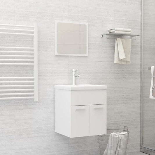Bathroom Furniture Set | White | Engineered wood, Ceramic | Compact