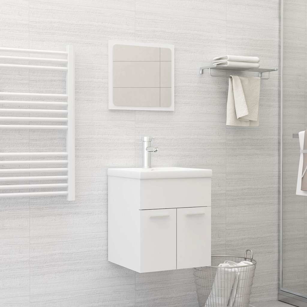 Bathroom Furniture Set | White | Engineered wood, Ceramic | Compact