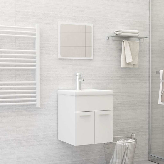 Bathroom Furniture Set | White | Engineered wood, Ceramic | Compact
