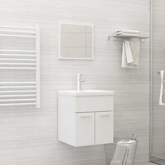 Bathroom Furniture Set | High gloss white | Engineered wood, Ceramic