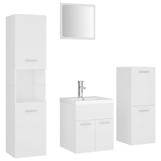 Bathroom Furniture Set | White | Engineered wood, acrylic, ceramic