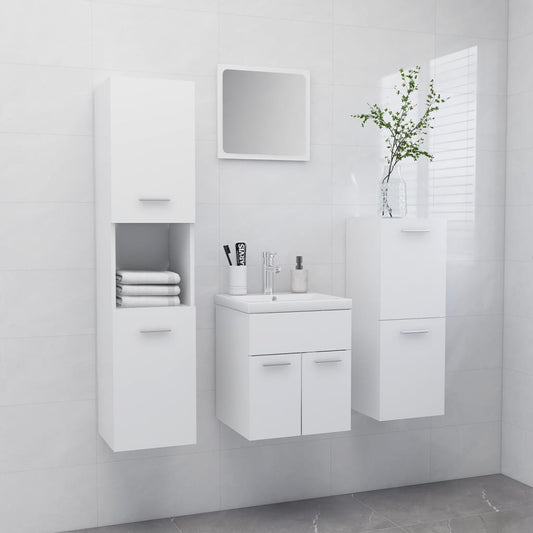 Bathroom Furniture Set | White | Engineered wood, acrylic, ceramic