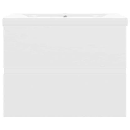 Sink Cabinet with Built-in Basin White Engineered Wood