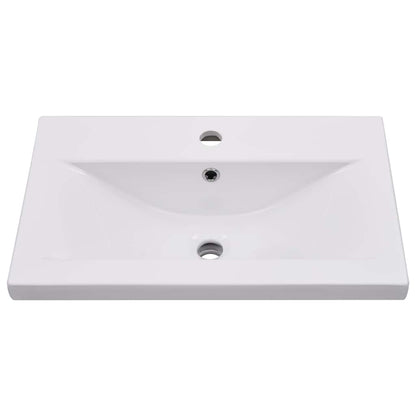 Sink Cabinet with Built-in Basin White Engineered Wood