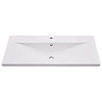 Sink Cabinet with Built-in Basin White Engineered Wood